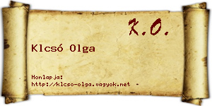 Klcsó Olga névjegykártya