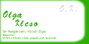 olga klcso business card