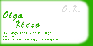 olga klcso business card